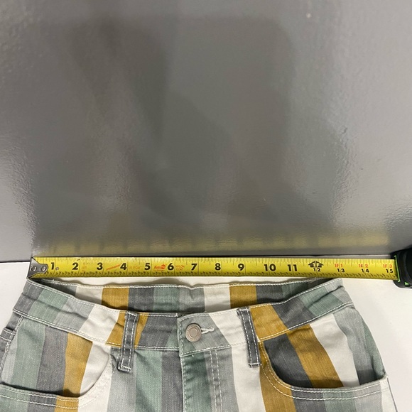 Womens Striped Bell Bottom Jeans M Flare Stretch Hippie Boho Festival Grunge - Picture 14 of 16